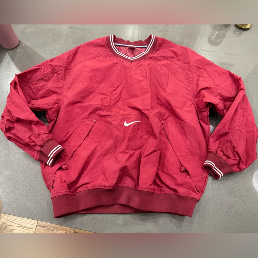 Nike Red Crew Pullover with White Swoosh